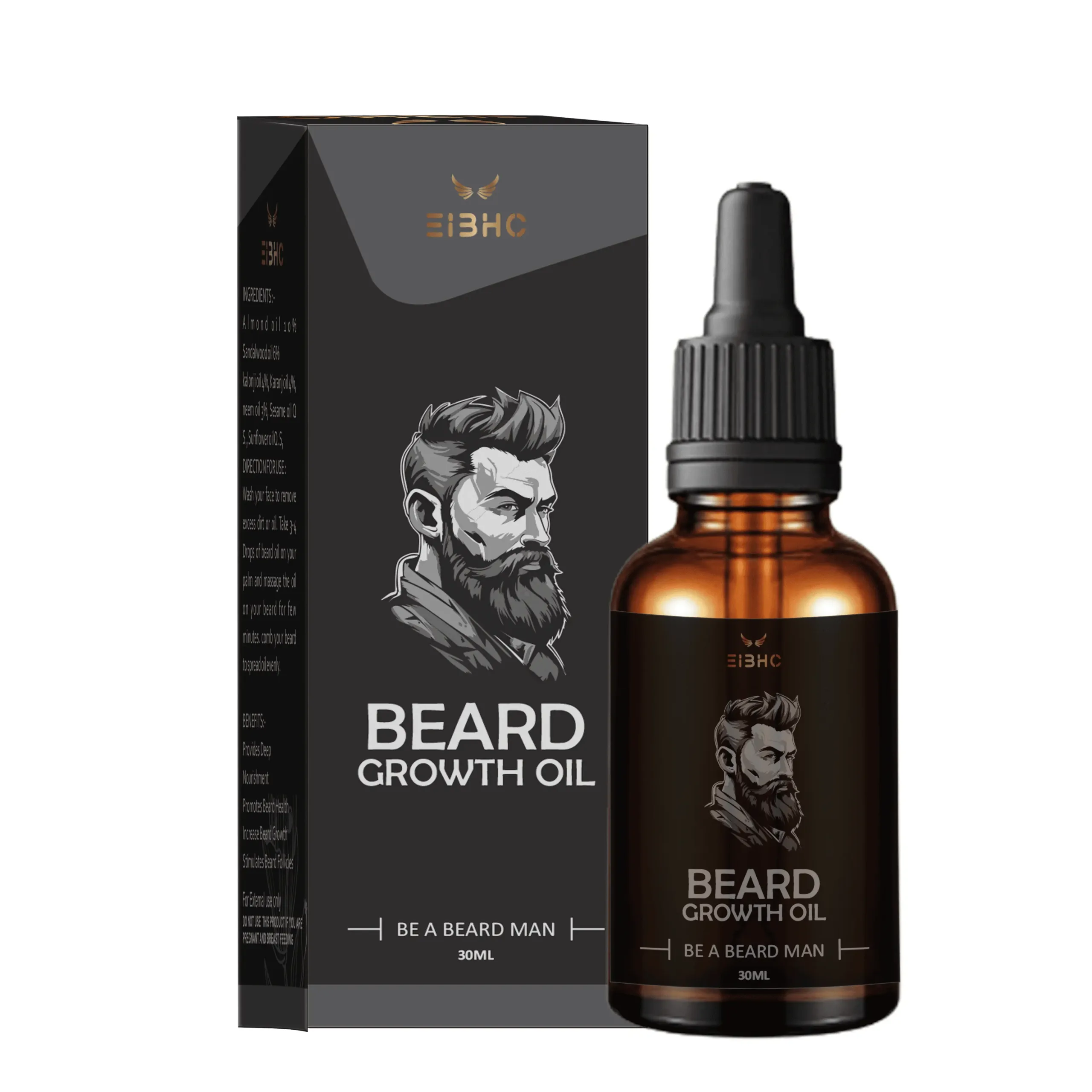 EIBHC Beard & Hair Growth Oil Natural hair oil for Thicker & Longer
