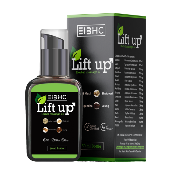 EIBHC Lift Up Herbal Massage Oil 50 ML for Men | Natural Ayurvedic Formula for Relaxation, Muscle Comfort & Daily Body Massage | Enriched with Herbal Extracts for Soothing, Revitalizing & Stress Relief Massage Experience